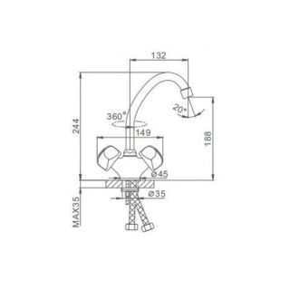 Смеситель для кухни Frap F4126 хром